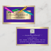 Kosmetologin Spritze Botox B12 QRCode Blue Visitenkarte (Vorne/Hinten)