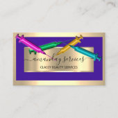 Kosmetologin Spritze Botox B12 QRCode Blue Visitenkarte (Vorderseite)