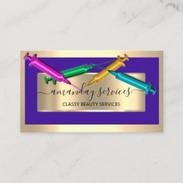 Kosmetologin Spritze Botox B12 QRCode Blue Visitenkarte