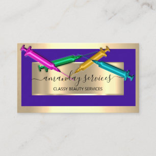 Kosmetologin Spritze Botox B12 QRCode Blue Visitenkarte