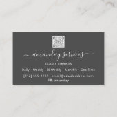 Kosmetologin Spritze Botox B12 QRCode Gray Blue Visitenkarte (Rückseite)