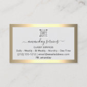 Kosmetologin Spritze Botox B12 QRCode Gray Gold Visitenkarte (Rückseite)