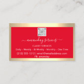 Kosmetologin Spritze Botox B12 QRCode Red Golden Visitenkarte (Rückseite)