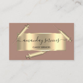 Kosmetologin Spritze Botox B12 QRCode-Rose Visitenkarte