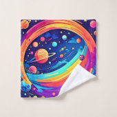 Kosmic Rainbow Vortex Badhandtuch Set (Waschlappen)