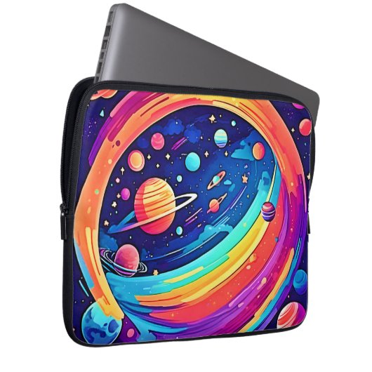 Kosmic Rainbow Vortex Laptopschutzhülle (Vorne Rechts)