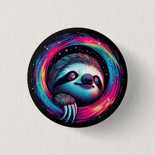 Kosmic Sloth Galaxy Art Button (Vorderseite)