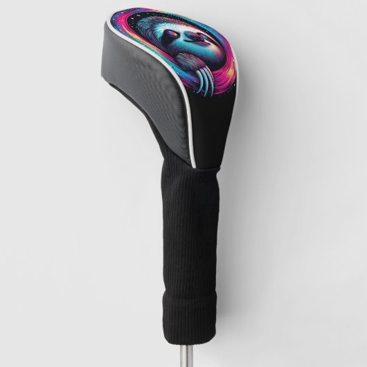 Kosmic Sloth Galaxy Art Golf Headcover (angewinkelt)