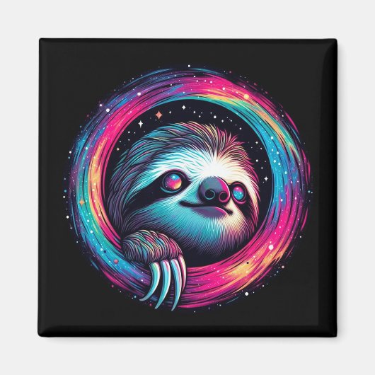Kosmic Sloth Galaxy Art Magnet (Vorne)