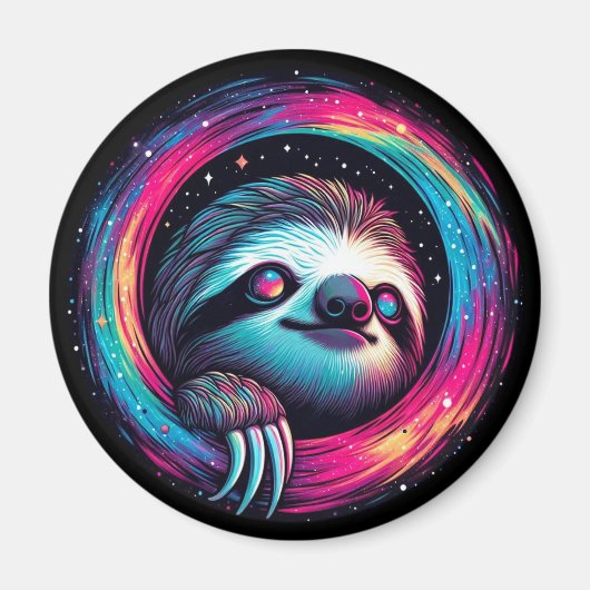 Kosmic Sloth Galaxy Art Magnet (Vorne)