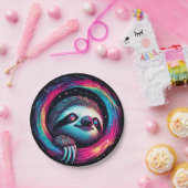 Kosmic Sloth Galaxy Art Pappteller (Party)