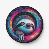 Kosmic Sloth Galaxy Art Pappteller (Vorderseite)