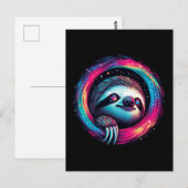 Kosmic Sloth Galaxy Art Postkarte (Vorne/Hinten)