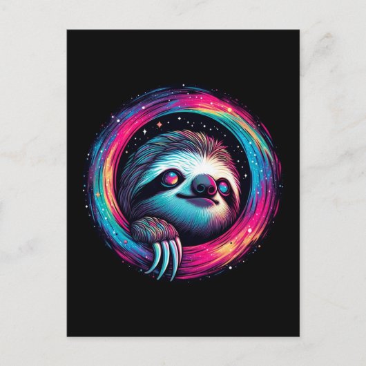 Kosmic Sloth Galaxy Art Postkarte (Vorderseite)