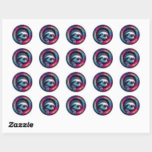 Kosmic Sloth Galaxy Art Runder Aufkleber