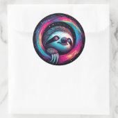 Kosmic Sloth Galaxy Art Runder Aufkleber (Tasche)