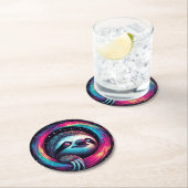 Kosmic Sloth Galaxy Art Runder Pappuntersetzer (Vor Ort)