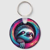 Kosmic Sloth Galaxy Art Schlüsselanhänger (Vorderseite)
