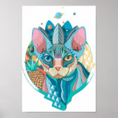 Kosmic Sphynx Cat Poster (Vorne)