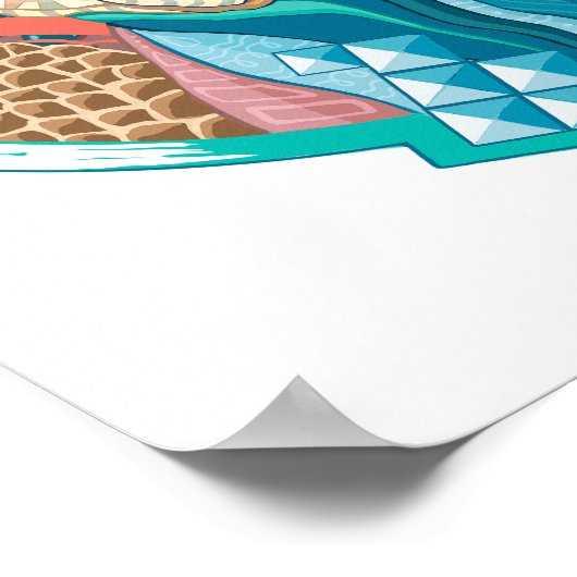 Kosmic Sphynx Cat Poster (Ecke)