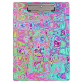 kosmisch, Abstrakt, Aqua, Hot Pink, Retro, Rippel, Klemmbrett