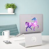 Kosmisch, Aquarell, Galaxie, Einhorn, kosmische Ei Aufkleber (Laptop auf Schreibtisch)