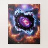 Kosmisch blaue lila galaktische Objekte im Weltrau Puzzle (Vertikal)