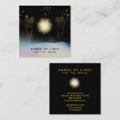 *~* Kosmisch.  Heilung der Hände Universum Sterne  Quadratische Visitenkarte (Vorne/Hinten)