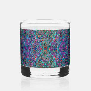 Kosmisch Pfau Paisley-Muster Whiskyglas
