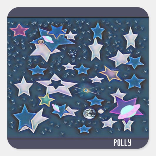 kosmisch quadratischer aufkleber (Vorderseite)