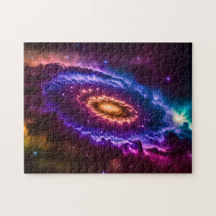 Kosmisch Rosa & Lila Spaß-Galaxie im Universum Puzzle