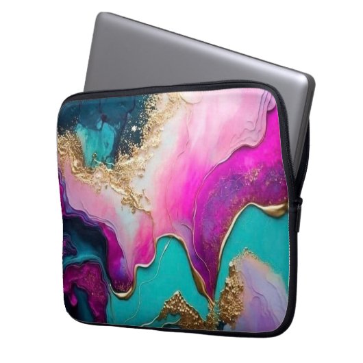 Kosmisch rosa Notebook-Tasche mit Atemberaubender  Laptopschutzhülle (Vorderseite Links)