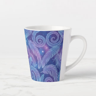 Kosmisch Türkis-Violett gefiederte Wirbelmuster Milchtasse