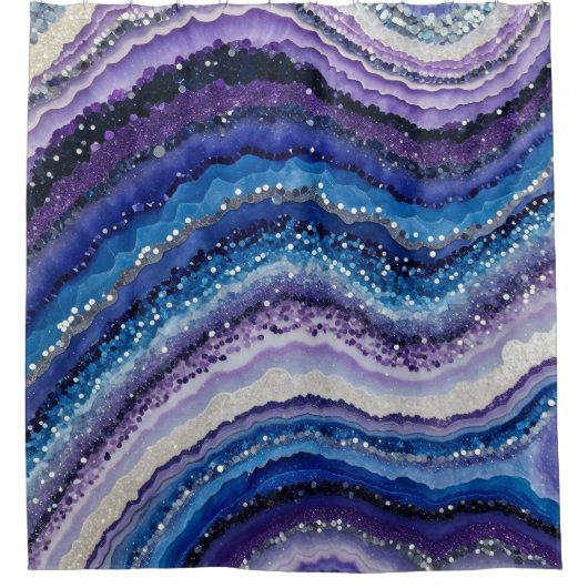 Kosmische Agate Waves Duschvorhang (Vorderseite)