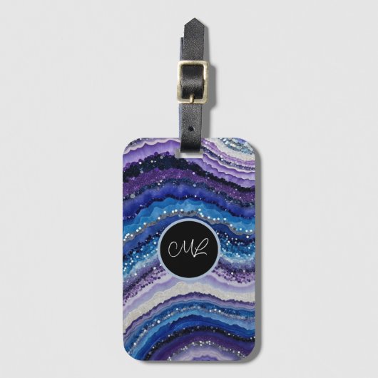 Kosmische Agate Waves Gepäckanhänger (Vorderseite Vertikal)