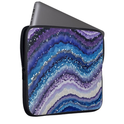 Kosmische Agate Waves Laptopschutzhülle (Vorne Rechts)