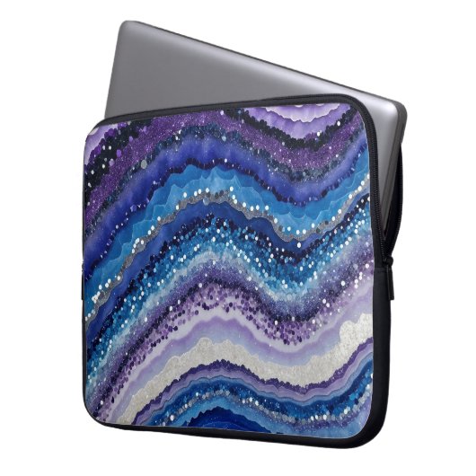 Kosmische Agate Waves Laptopschutzhülle (Vorderseite Links)