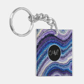 Kosmische Agate Waves Schlüsselanhänger (Vorderseite links)