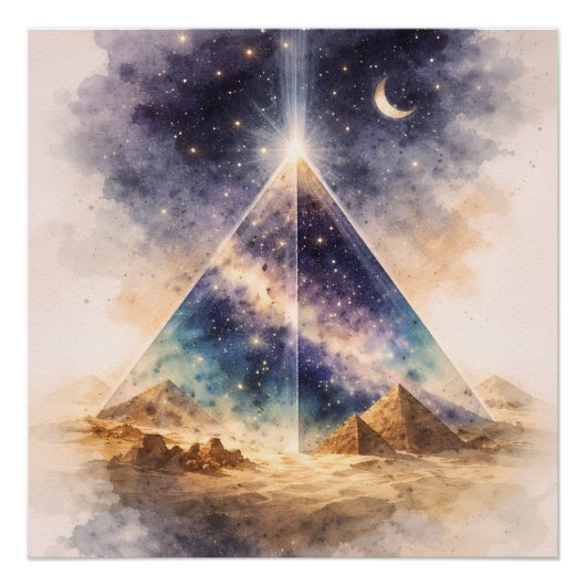 Kosmische ägyptische Pyramidenkunst, Altes Ägypten Poster (Vorderseite)