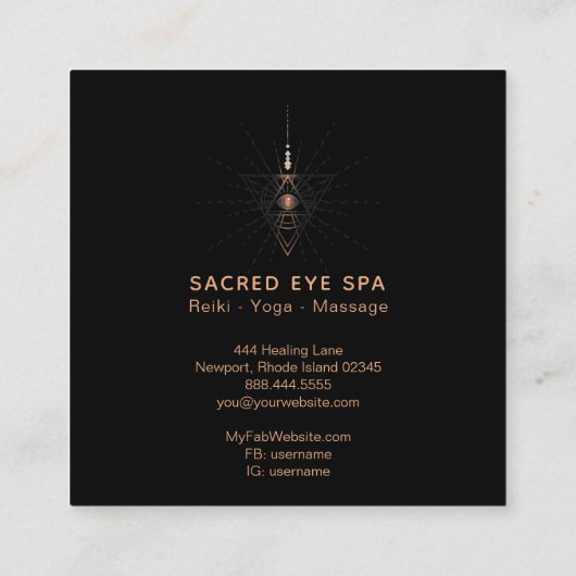 *~* Kosmische Alchemie Heiliges Schamanisches drit Quadratische Visitenkarte (Rückseite)