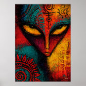 Kosmische Alien-Geist-Abstrakte Kunst – Expression Poster (Vorne)