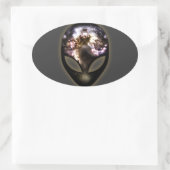 Kosmische Alien Ovaler Aufkleber (Tasche)