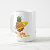 Kosmische Ananas mit Saturn Ring Orbit Kaffeetasse (Vorderseite Links)