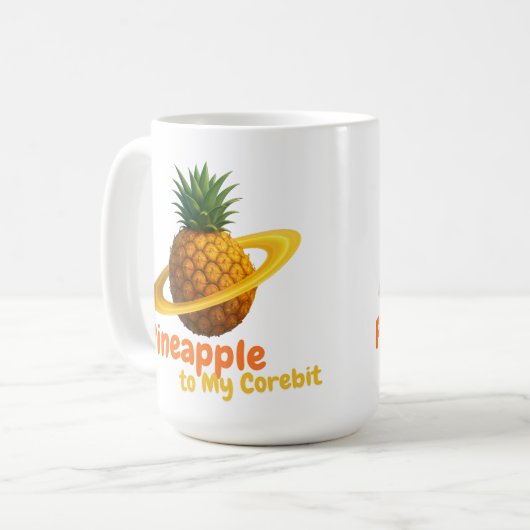 Kosmische Ananas mit Saturn Ring Orbit Kaffeetasse (Vorderseite Links)