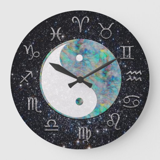 Kosmische Astrologie Uhr mit Yin Yang (Vorderseite)