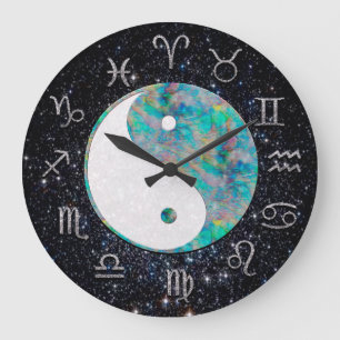 Kosmische Astrologie-Uhr mit Yin Yang Große Wanduhr