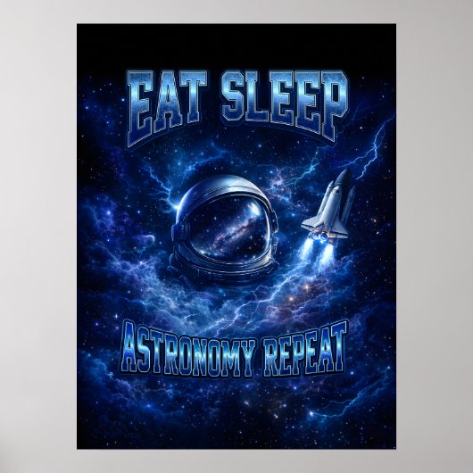 Kosmische Astronautenhelm-Kunst Poster (Vorne)