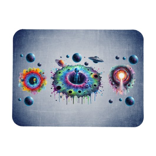 Kosmische Außerirdische Welten Magnet (Horizontal)
