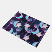 Kosmische Ballons | Planeten der Lila Mond-Sterne Fußmatte (Schrägansicht)