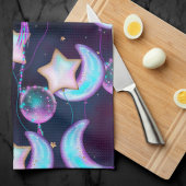 Kosmische Ballons | Planeten der Lila Mond-Sterne Geschirrtuch